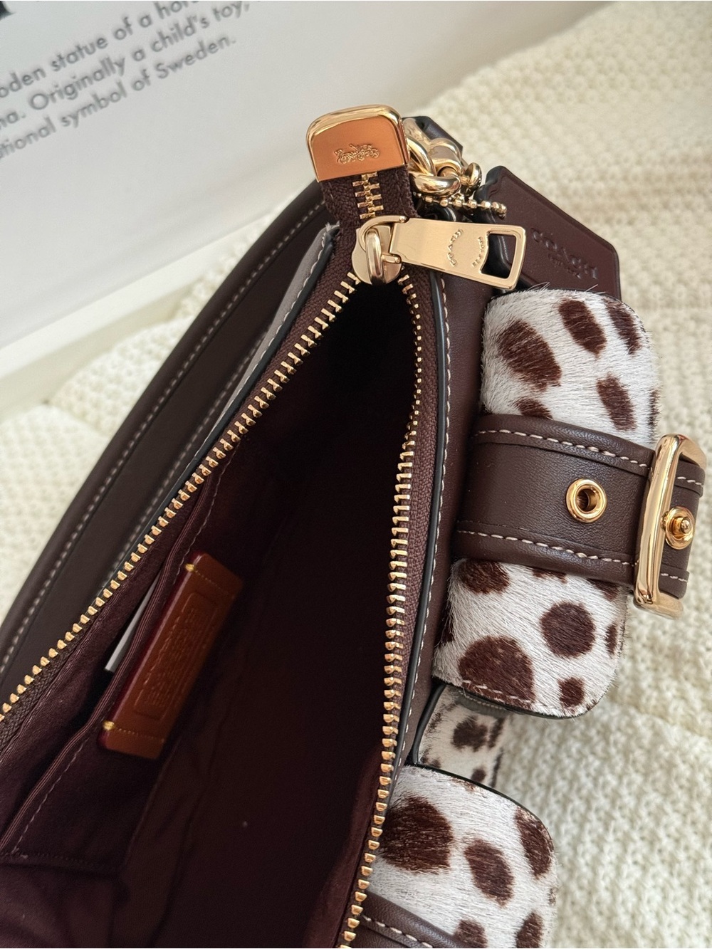 Coach Ashton Shoulder Bag In Haircalf Im/Dark Brown Chalk ces67 - Picture 9 of 10